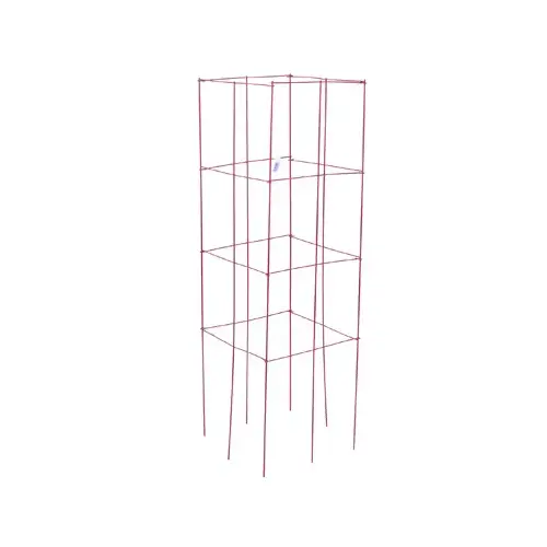 Tomato Cage, 4-Panel, Heavy-Duty, Red Steel, 47-In. Tomato Cage, 4-Panel, Heavy-Duty, Red Steel, 47-In.
