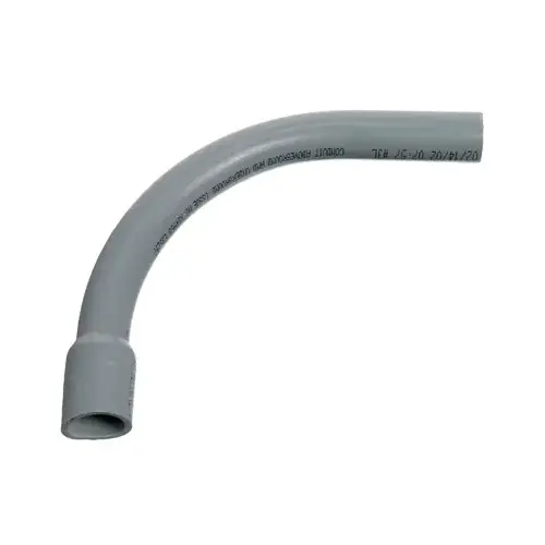 Conduit Elbow, 90 deg Angle, PVC, Gray