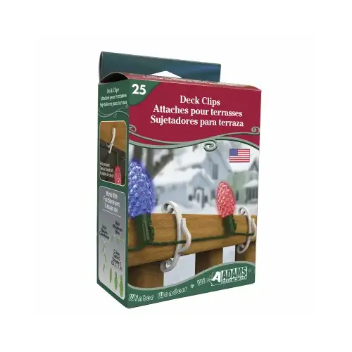 Deck Clip, Polypropylene, White - pack of 25