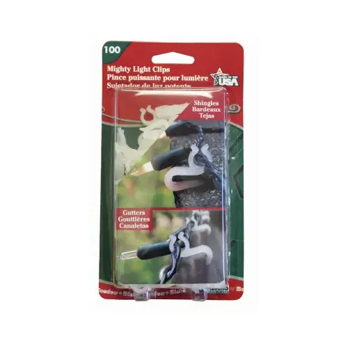 Mighty Light Clip, Polypropylene, White - pack of 100