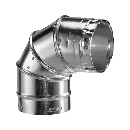 3 in. x 7.3 in. 90-Degree Type B Gas Vent Elbow for Chimney Pipe 3 in. x 7.3 in. 90-Degree Type B Gas Vent Elbow for Chimney Pipe