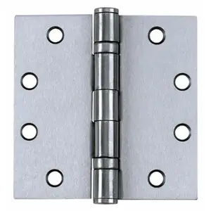 Tell Manufacturing HG100320 H4040 Series Square Hinge, 4 in H Frame Leaf, 0.085 in Thick Frame Leaf, Stainless Steel Satin