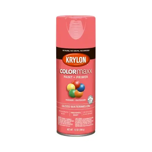 COLORmaxx Paint + Primer Spray Paint, 12 oz, Watermelon, Gloss - pack of 6 COLORmaxx Paint + Primer Spray Paint, 12 oz, Watermelon, Gloss - pack of 6