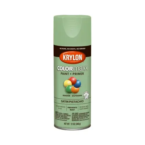 COLORmaxx Spray Paint + Primer, Satin Pistachio, 12-oz.