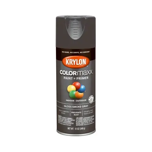 COLORmaxx Spray Paint, Gloss, Smoke Gray, 12 oz, Aerosol Can COLORmaxx Spray Paint, Gloss, Smoke Gray, 12 oz, Aerosol Can