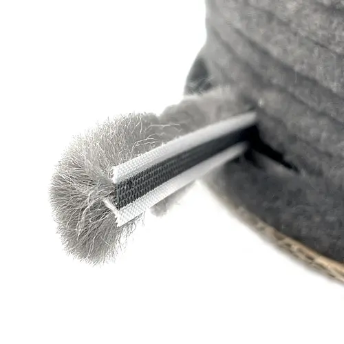100ft Roll Storefront Door Pile Weatherstrip, 0.450" Pile Height, 0.350" Backing Width-Gray