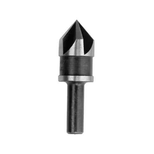 Drill Bit, 3/8 in Dia, 1-5/8 in OAL, Countersink, 5-Flute, 1/4 in Dia Shank, Round Shank Black Oxide Drill Bit, 3/8 in Dia, 1-5/8 in OAL, Countersink, 5-Flute, 1/4 in Dia Shank, Round Shank Black Oxide