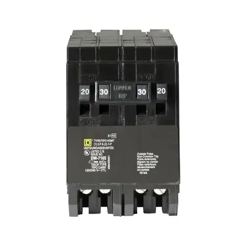Homeline 20A/20A/30A Double-Pole Standard Trip Quad Tandem Circuit Breaker