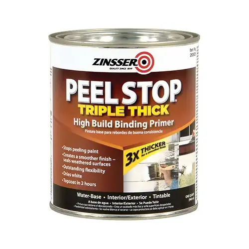 Peel Stop Triple-Thick Primer, Flat/Matte, White, 1 qt Peel Stop Triple-Thick Primer, Flat/Matte, White, 1 qt