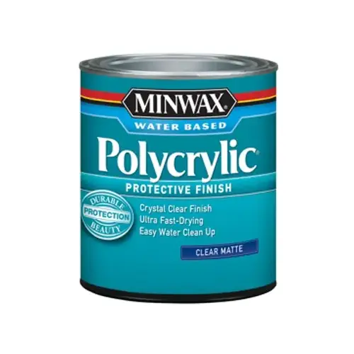 Polycrylic Protective Finish, Matte, Liquid, 1 qt Crystal Clear Polycrylic Protective Finish, Matte, Liquid, 1 qt Crystal Clear