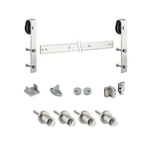 Sliding Door Track Kit Satin Steel 1 Satin Sliding Door Track Kit Satin Steel 1 Satin