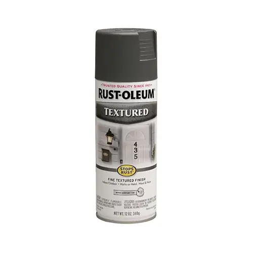 STOPS RUST Textured Spray Dark Pewter, Solvent-Like, Dark Pewter, 12 oz, Aerosol Can