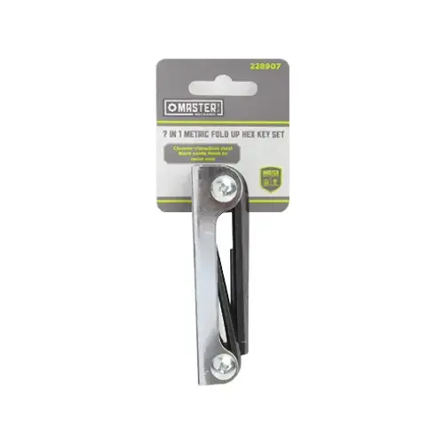 Metric Hex Key Set, Fold-Up, Small, 7-In-1 Metric Hex Key Set, Fold-Up, Small, 7-In-1