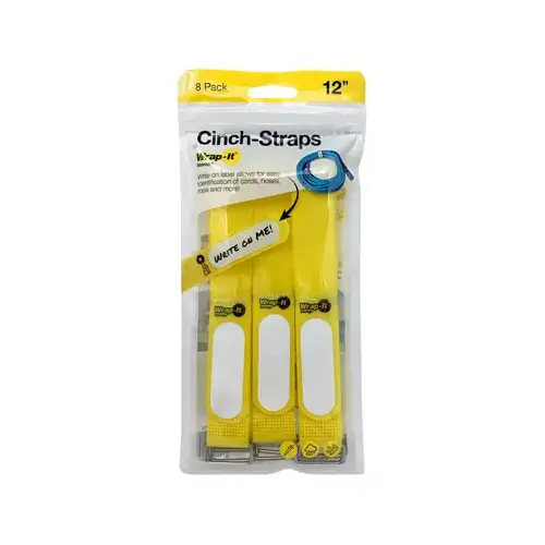 Cinch-Strap Storage Straps, Yellow, 12-In - pack of 8 Cinch-Strap Storage Straps, Yellow, 12-In - pack of 8