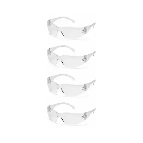 Wraparound Safety Glasses, Clear - pack of 4 Wraparound Safety Glasses, Clear - pack of 4