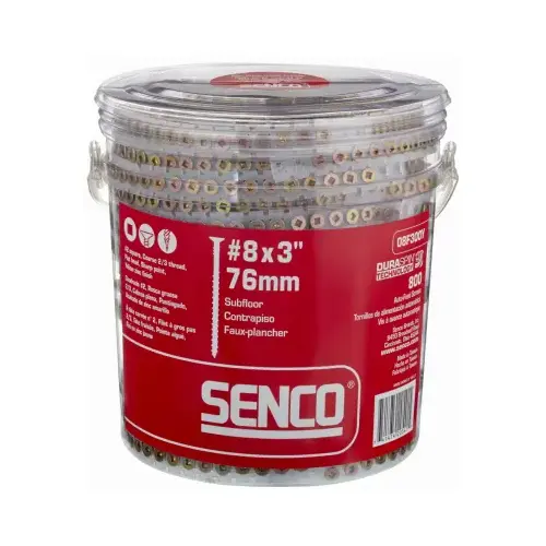 Flat Head Square Drive Screws, Yellow Zinc, #8 x 3-In., 800-Ct.