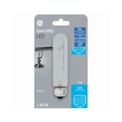 LED Light Bulb, T10, Soft White, Clear, Non-Dimmable, 450 Lumens, 4.5-Watts LED Light Bulb, T10, Soft White, Clear, Non-Dimmable, 450 Lumens, 4.5-Watts