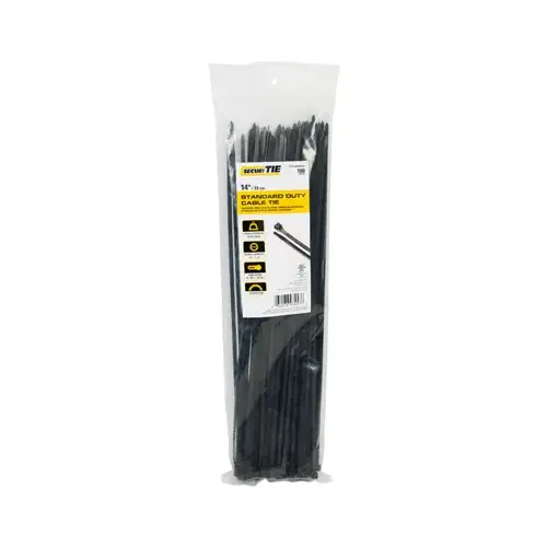Standard Duty Cable Tie, UV Black, 14-In - pack of 100 Standard Duty Cable Tie, UV Black, 14-In - pack of 100