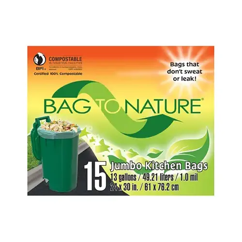Tall Kitchen Bags, 13-Gal., 15-Ct. Green
