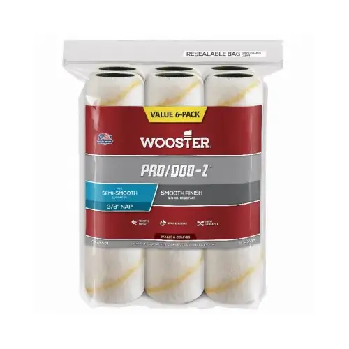 Pro/Doo-Z Paint Roller Covers, 3/8-In. Nap, 9-In - pack of 6 Pro/Doo-Z Paint Roller Covers, 3/8-In. Nap, 9-In - pack of 6