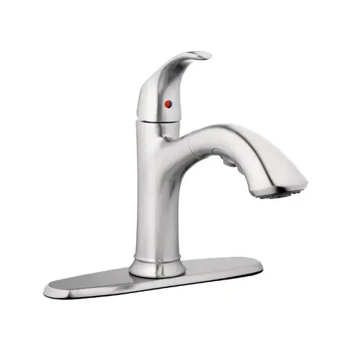 Kitchen Faucet With Pull-Out Spray, Single Loop Handle, Brushed Nickel Kitchen Faucet With Pull-Out Spray, Single Loop Handle, Brushed Nickel