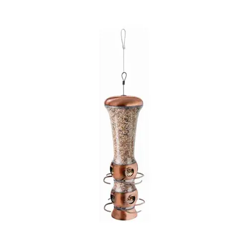 Wild Bird Feeder, 15-1/2 in H, 3.5 lb, Plastic, Clear, Copper, Hanging Mounting Wild Bird Feeder, 15-1/2 in H, 3.5 lb, Plastic, Clear, Copper, Hanging Mounting