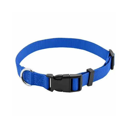 Dog Collar, Adjustable, Blue Nylon, Quadlock Buckle, 3/4 x 14 to 20-In. Dog Collar, Adjustable, Blue Nylon, Quadlock Buckle, 3/4 x 14 to 20-In.