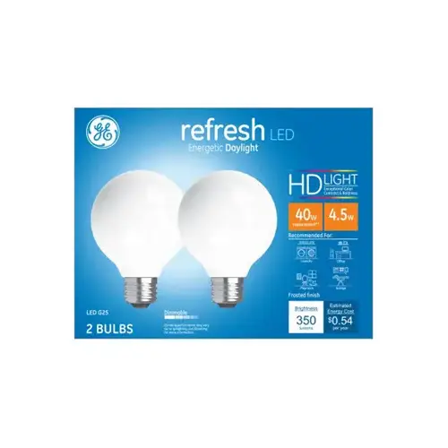LED Refresh Light Bulbs, Daylight, 350 Lumens, 4.5-Watts Pair LED Refresh Light Bulbs, Daylight, 350 Lumens, 4.5-Watts Pair