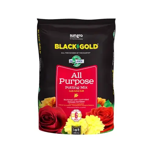 BLACK GOLD Potting Mix, 1 cu-ft Coverage Area, Granular, Brown/Earthy, 70 Bag BLACK GOLD Potting Mix, 1 cu-ft Coverage Area, Granular, Brown/Earthy, 70 Bag