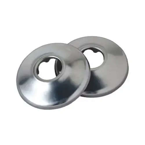 Shallow Pipe Cover, Chrome Finish Flange, for .5-In. Iron Pipe or .75-In. Cooper Tube Pair Shallow Pipe Cover, Chrome Finish Flange, for .5-In. Iron Pipe or .75-In. Cooper Tube Pair