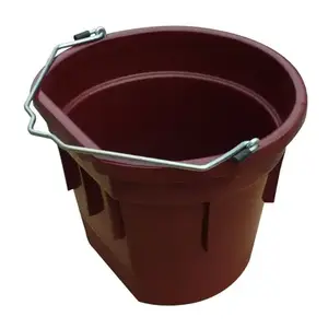 QINGDAO HUATIAN HAND TRUCK MR20QTP/FSB-BRK RED Utility Bucket, Flat Sided, Deep Red Resin, 20-Qts.