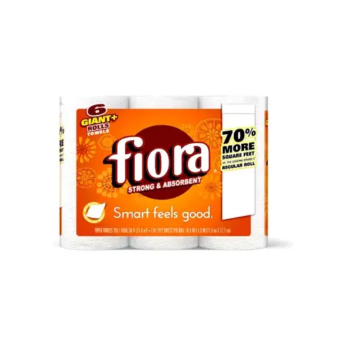 Giant Roll Paper Towels, Select-A-Size, 2-Ply - pack of 6 White With Color Print