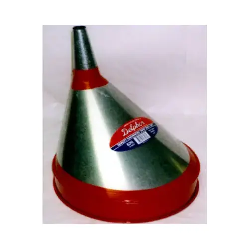 Funnel, Off-Set, Wire Rim, Galvanized, 8-3/4-In. Silver Metallic