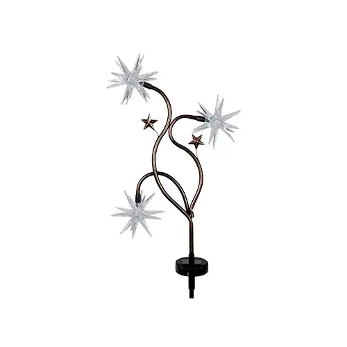 LED Solar Garden Stake Light, Patriotic Starburst, 33-In. - pack of 4 LED Solar Garden Stake Light, Patriotic Starburst, 33-In. - pack of 4