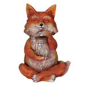EXHART ENVIRONMENTAL SYSTEMS 12073 LED Solar Statue, Fox With Lighted Fireflies