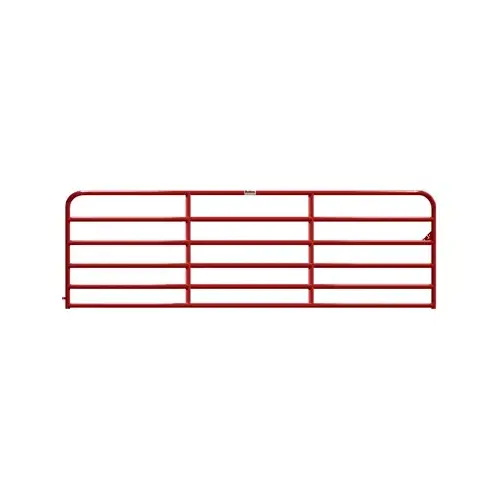 Heavy Duty Gate, 6 Rails, Red, 14 Ft.