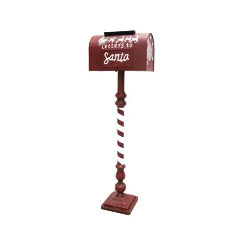 Santa Mailbox, Dark Red, 40-In. Santa Mailbox, Dark Red, 40-In.