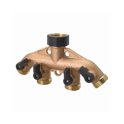 4-Way Hose Shut Off Valve, Metal - pack of 5