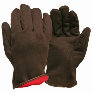 True Grip 9927-26 Jersey Winter Work Gloves, Brown Fleece Lined, Men's L