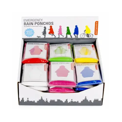 Emergency Rain Poncho, Assorted Colors Emergency Rain Poncho, Assorted Colors