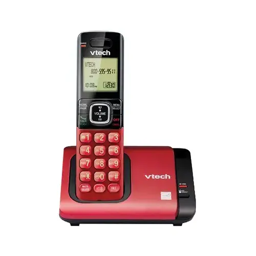 Cordless Phone System, Caller ID/Call Waiting, Red
