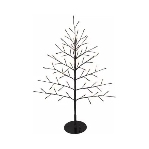 Christmas Lawn Decor, Bare Branch Wall Tree, 76 Twinkling Warm White LED Lights, 40-In.