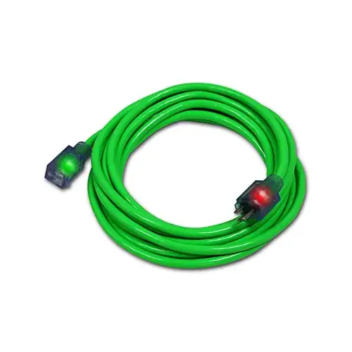 Extension Cord, Green, 12/3, 100-Ft.