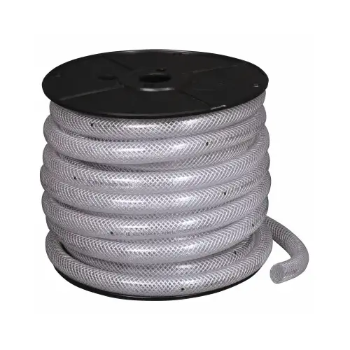 Reinforced Clear Vinyl Tubing, Flexible, 1/2-In. x 75-Ft. Reel Reinforced Clear Vinyl Tubing, Flexible, 1/2-In. x 75-Ft. Reel