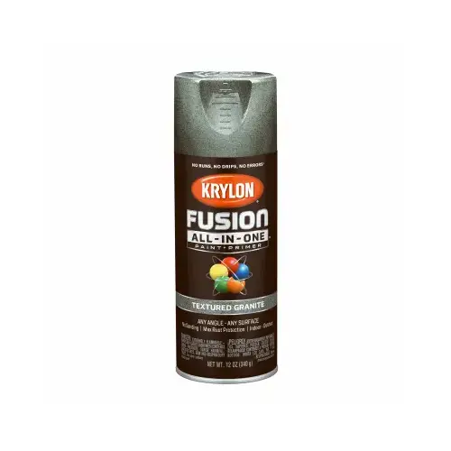 Fusion Primer and Spray Paint, Textured, Granite, 12 oz, Aerosol Can