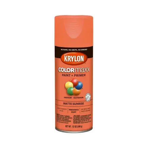 COLORmaxx Spray Paint, Matte, Sunrise, 12 oz, Aerosol Can
