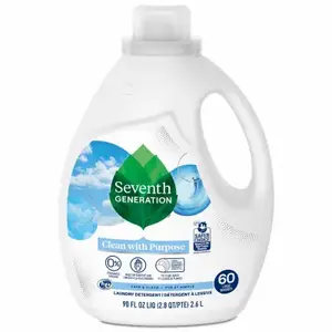 SEVENTH GENERATION 68637755 Biodegradable Free & Clear Liquid Laundry Detergent, 90-oz.