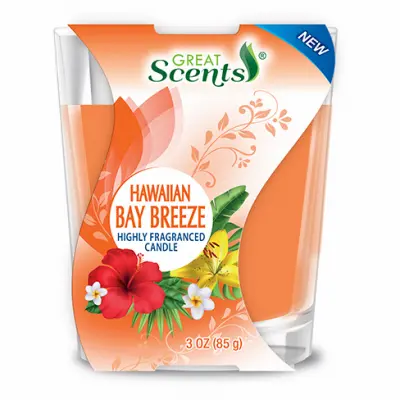 DELTA BRANDS INC. Fragrance Candle Hawaiian Bay Breeze 3-oz. 92911-12 DELTA BRANDS INC. Fragrance Candle Hawaiian Bay Breeze 3-oz. 92911-12