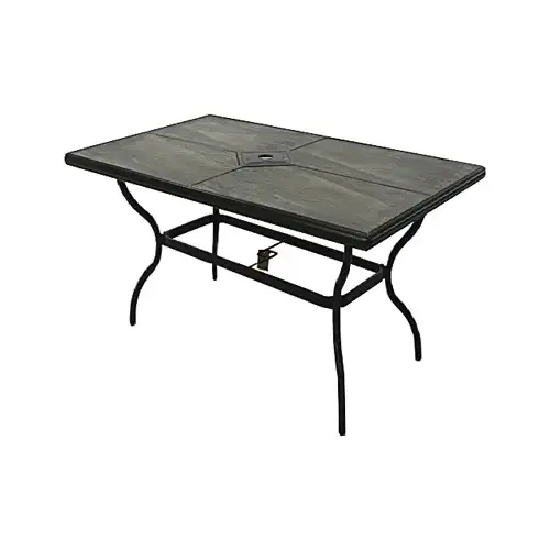 Beaumont Tile Top Patio Dining Table, Gray Tiles With Espresso Aluminum Frame, 40 x 66-In. Beaumont Tile Top Patio Dining Table, Gray Tiles With Espresso Aluminum Frame, 40 x 66-In.