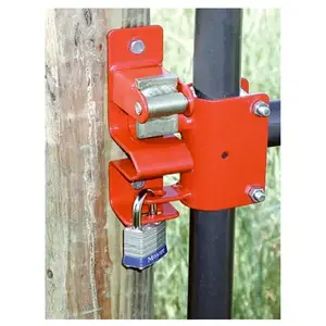 SpeeCo S16100500 Gate Latch, 1-Way, Lockable, Steel, Red, For: 1-5/8 to 2 in OD Round Tube Gate